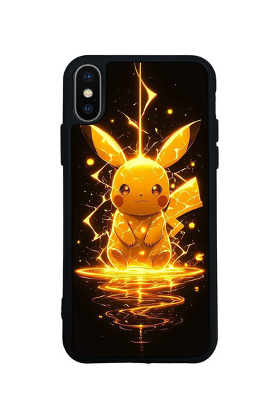 Aksel Kılıf متوافق مع iPhone X / XS، مطبوع، أسود غير لامع، سيليكون ناعم، واقي...