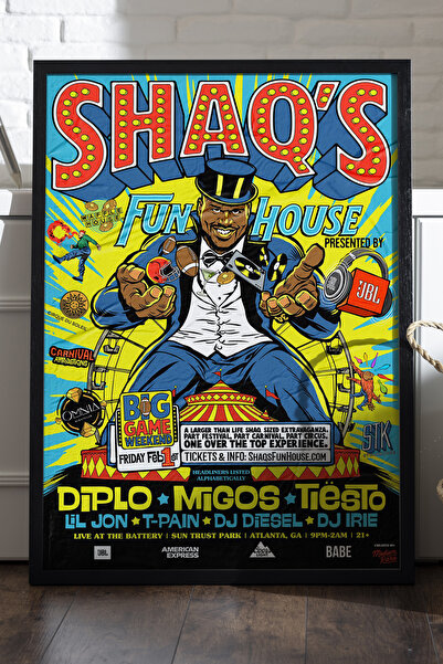 Duvarda Αφίσα με μαύρο ξύλινο πλαίσιο από το Shaq's Fun House, διακοσμητικός ...