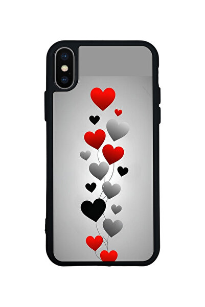 Aksel Kılıf غطاء متوافق مع iPhone XS Max، مطبوع، أسود غير لامع، سيليكون ناعم،...