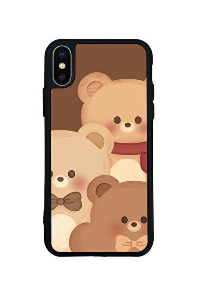 Aksel Kılıf غطاء متوافق مع iPhone XS Max، مطبوع، أسود غير لامع، سيليكون ناعم،...