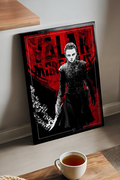 Duvarda Valar Morghulis Arya Stark Αφίσα με Μαύρο Ξύλινο Πλαίσιο, Διακοσμητικ...