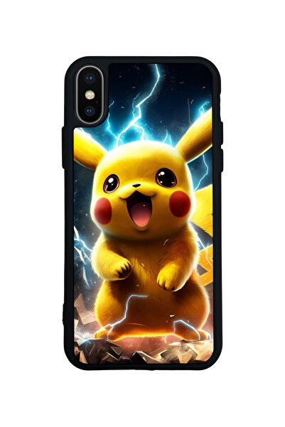 Aksel Kılıf متوافق مع iPhone X / XS، مطبوع، أسود غير لامع، سيليكون ناعم، واقي...