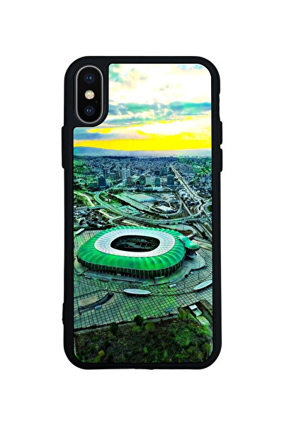 Aksel Kılıf غطاء متوافق مع iPhone XS Max، مطبوع، أسود غير لامع، سيليكون ناعم،...