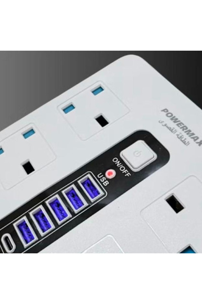 BOR POWER MAX توصيلة كهربائية 6 افياش مع 6 منافذ طول السلك 5 متر م/MX67