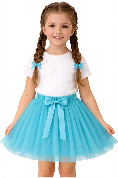 NOBLE STORE 23 أبريل 29 أكتوبر ملابس عرض للأطفال تي شيرت أبيض + تنورة توتو