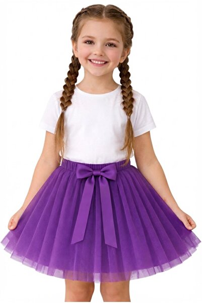 NOBLE STORE 23 Nisan 29 Ekim Gösteri Kıyafeti Kız Çocuk Beyaz Tişört + Tütü Etek