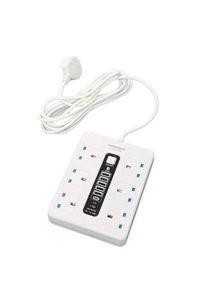 BOR POWER MAX توصيلة كهربائية 6 افياش مع 6 منافذ طول السلك 5 متر م/MX67