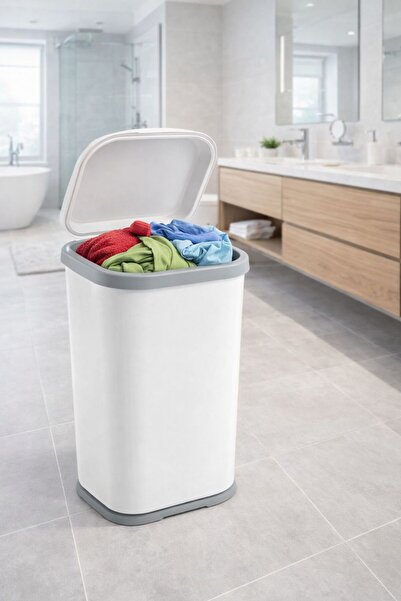 dnshome 1 Adet Kapaklı Çamaşır Sepeti Kirli Çamaşır Sepeti Banyo Düzenleyici ...