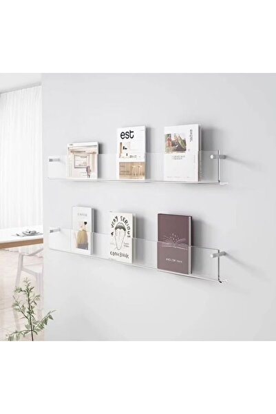 milanaydınlatma Modern duvar rafı pimli pleksi 120x30 cm