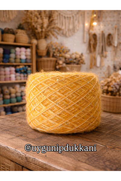 UYGUNİP Pullu Turuncu Moher Örgü İpi 200g