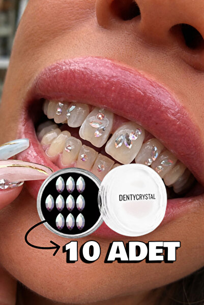 DENTYCRYSTAL Diş Pırlantası Oval Çok Renkli 10'lu ( Avusturya Kristallerinden...