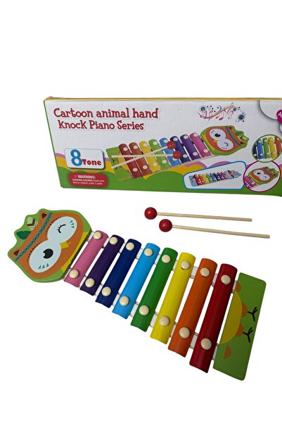 ADIRI SHOP Xilofon din lemn pentru copii, 8 tonuri, Cartoon Animal Hand Knock...