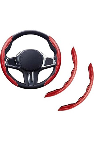 Generic Red Carbon Fiber Car Steering Wheel Cover