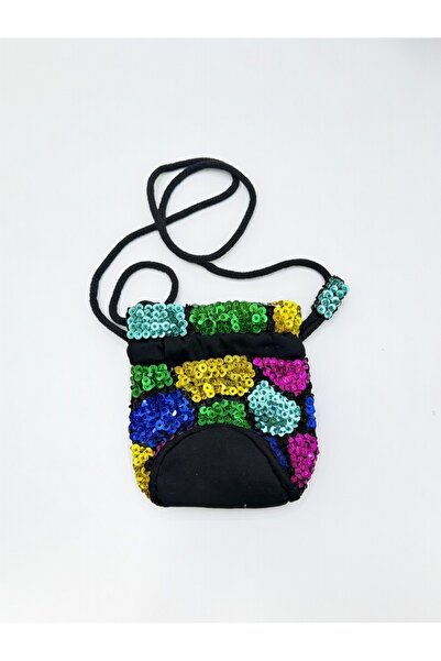 Hallac Dede El Yapımı Kese Boncuklu Omuzda Taşınan Mini Cüzdan Parlak Boncukl...