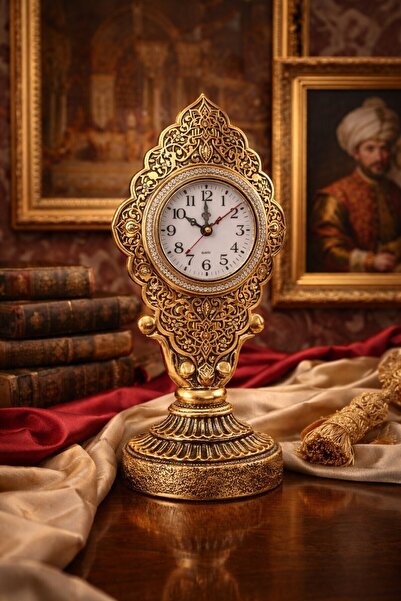 Kesene Nostaljik Vintage Taş İşlemeli Kabartmalı Lüks Altın Renk Dekoratif Sa...