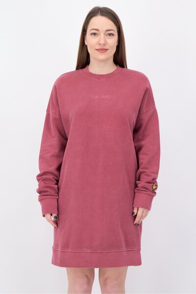 Lyle & Scott Women Embroidered Logo Sweater Dress, Old Rose