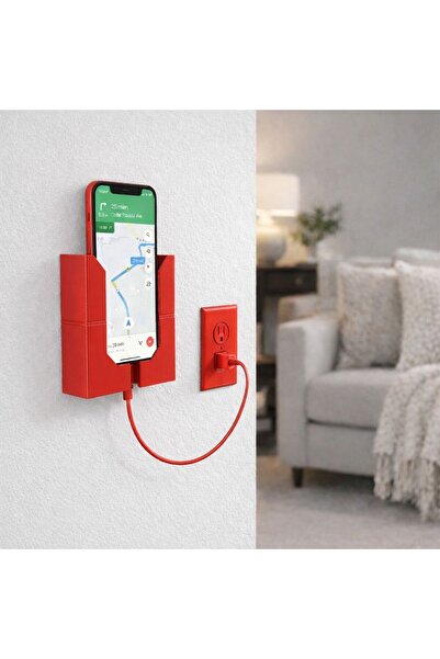 İFAA Duvara Monte Telefon Tutucu Şarj Standı – Kablolu Şarj Uyumlu, Priz Yanı...