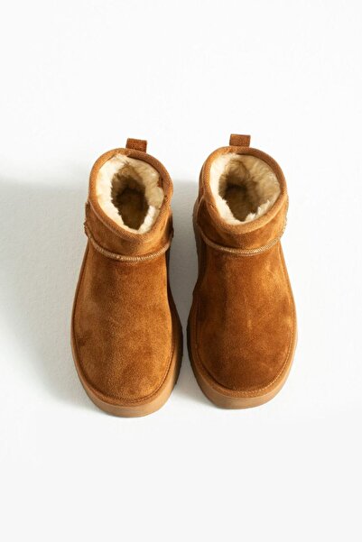 Businesshoess Mi̇la Taba Suede Genuine Leather Women's Daily Boots