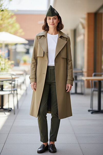 kho military design Military Fashion Haki Renk Kayık Kep (56 Numara) Unisex+W...