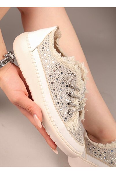 ENDEMRE Çok Taşlı Kot kadın Sneakers spor ayakkabı