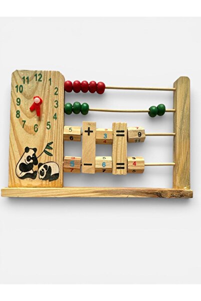 OEM Children's Educational Toy Wooden Abacus with Clock and Mathematical Oper...