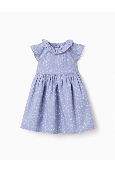 Ziddy فستان قصير من قماش قماش بوبلين ، أزرق فاتح، مقاس 18/24 شهرًا