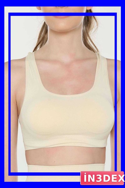 İN3DEX Wide Strap Supported Sports Bustier in Nude Color