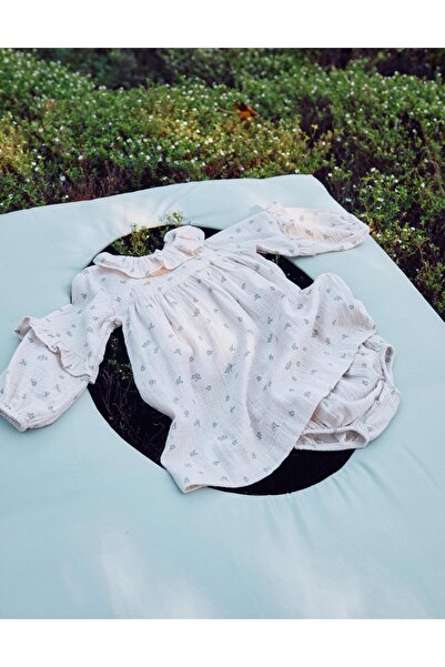 Ziddy Ls Dress Cotton, Beige, 12/18M