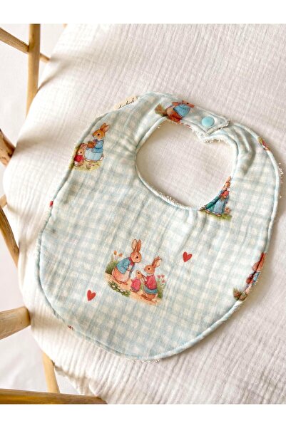 Zezig Rabbit Family Blue and White Apron