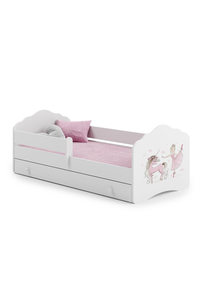 Other Pat pentru copii FALA 140x70 sertar - Fată cu unicorn