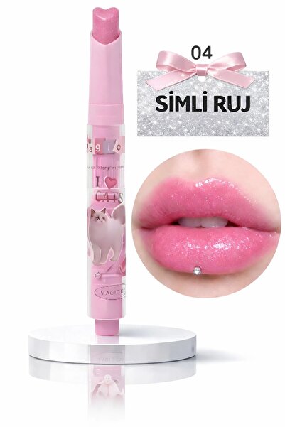 magic casa Simli Ruj 04 – Nemlendirici Parlak Cam Görünümlü Dolgun Dudak Etkisi