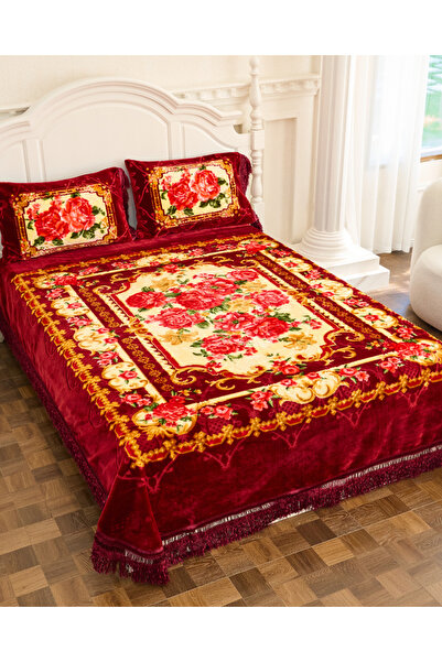 genric Premium Opulent Floral Velvet Bedding Set of 3 Bedspread 2pcs Pillow case All Season Bedding Set