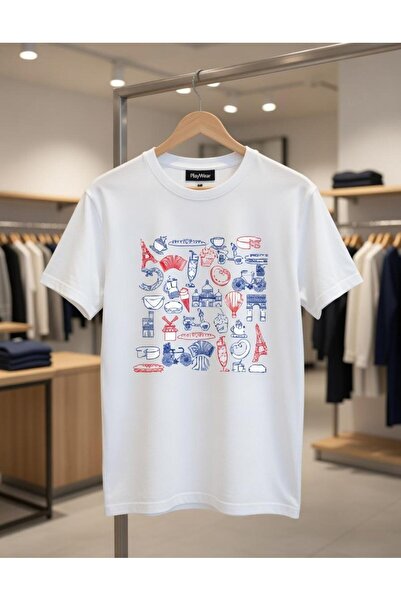 playwear Unisex Άνετο μπλουζάκι με στάμπα Parise Özgü Minimal Picture