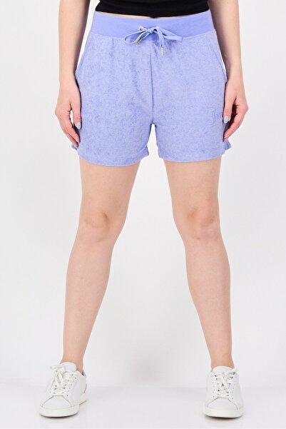 Juicy Couture Women Embroidered Logo Drawstring Shorts, Purple