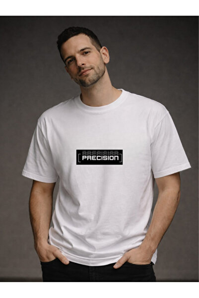Risely Co Precision Men's White Oversize T-Shirt
