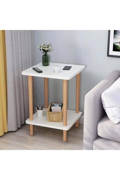 Maanys Fohome Sofa Side Table, Nightstand Coffee End Table with Storage Shelf...