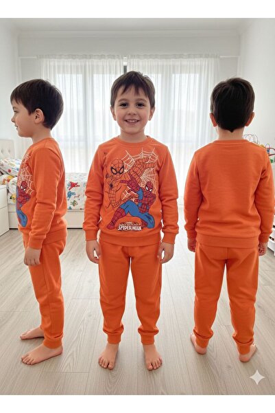 WEAR CO STILL Örümcek Adam Desenli Pamuklu Erkek Çocuk Eşofman Takımı - Canlı...
