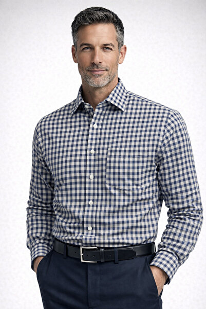 BURSPA Relaxed Fit Classic Cotton Men's Dad Shirt