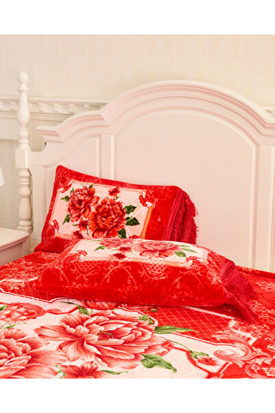 genric Premium Opulent Floral Velvet Bedding Set of 3 Bedspread 2pcs Pillow case All Season Bedding Set