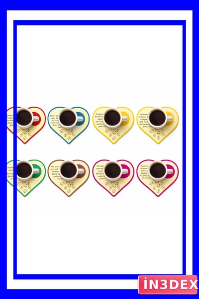 İN3DEX Laser Cut Coffee Cup Coaster Set 6 Pieces
