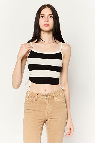 Don't Call Me Jennyfer Women Square Neck Sleeveless Stripe Tank Top, Multicolor