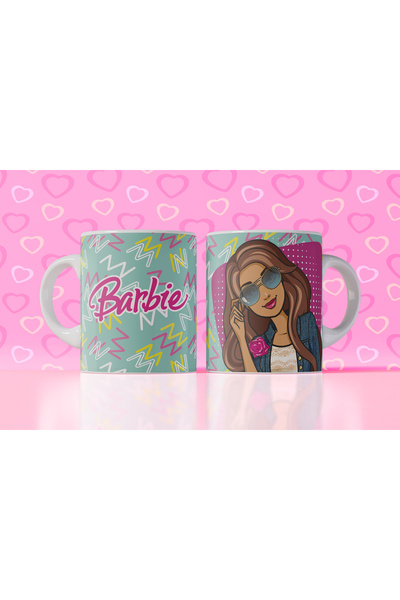 Velorina Barbie Themed Printed Mug – Porcelain, Colorful Pattern, Girl's & Gi...