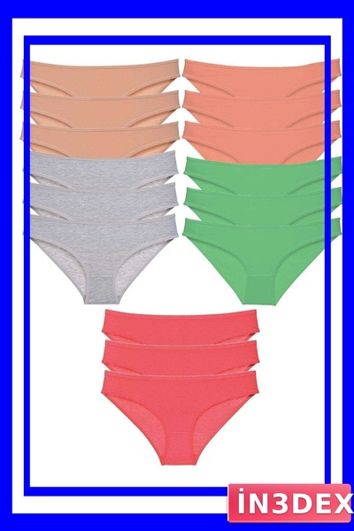 İN3DEX Lycra Women's Slip Panties Set of 15 Soft Color Options