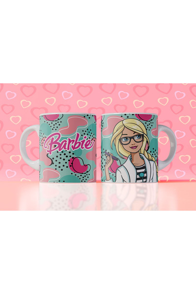 Velorina Barbie Themed Printed Mug – Porcelain, Colorful Pattern, Girl's & Gi...