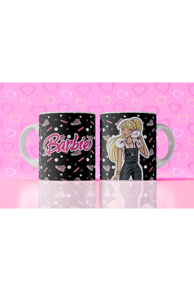 Velorina Barbie Themed Printed Mug – Porcelain, Colorful Pattern, Girl's & Gi...