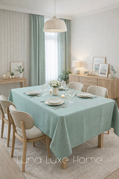 Luna Luxe Home Noa Aura | Sade Tasarım Çizgili Colber Masa Örtüsü (160x220cm)