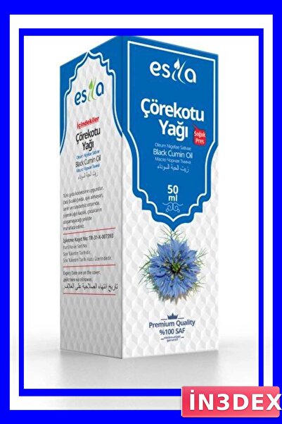 İN3DEX Natural Black Cumin Seed Oil 20ml Hair and Skin Care