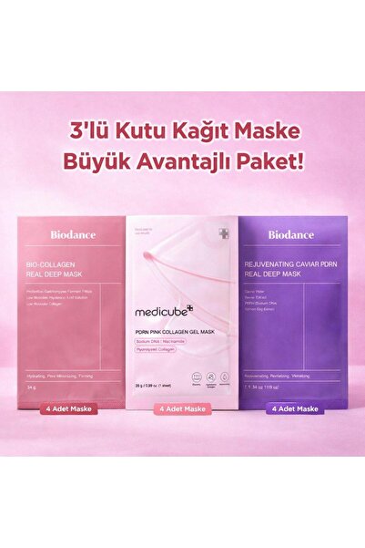 Medicube -biodance yüz maskesi 3,lü