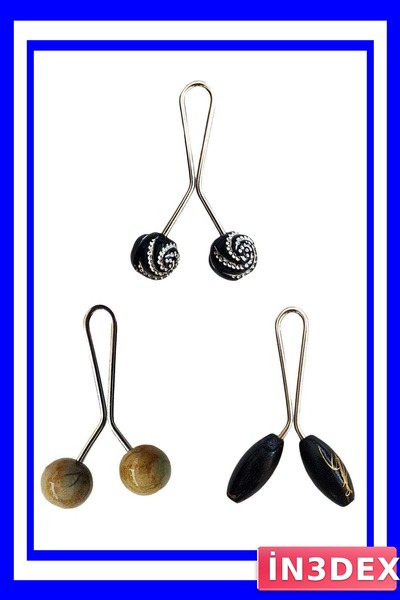 İN3DEX 3-Piece Hijab Scarf and Shawl Clip Set