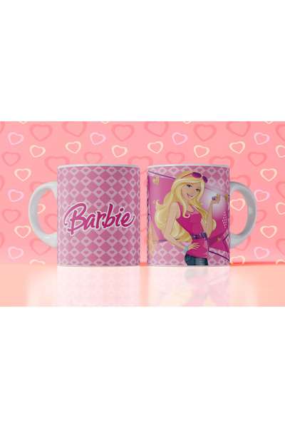 Velorina Barbie Themed Printed Mug – Porcelain, Colorful Pattern, Girl's & Gi...